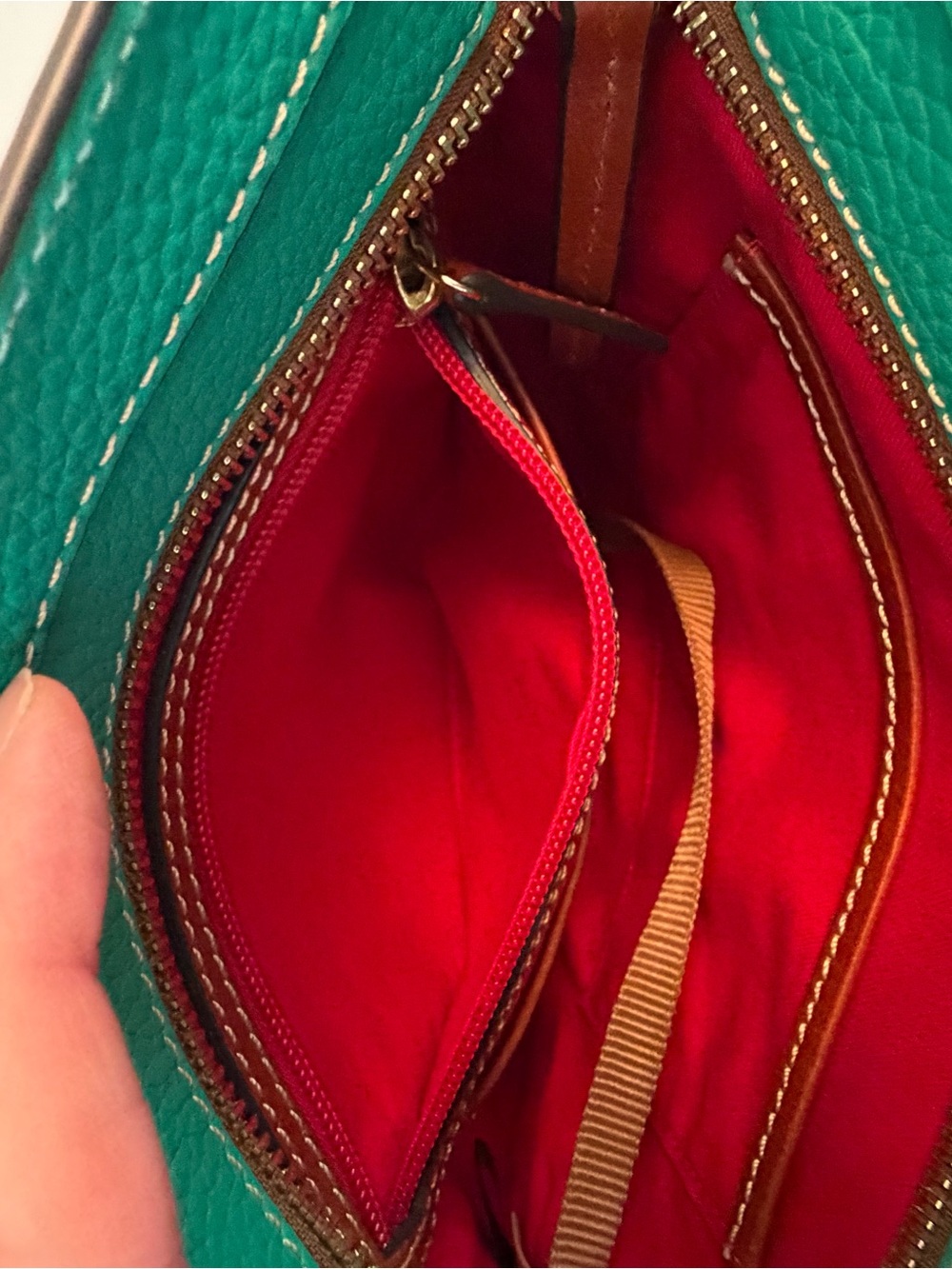 Dooney & Bourke Green Pebbled Leather Crossbody with Matching Wallet - Picture 14 of 16